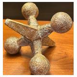 Decorative Wooden Measuring Block Set and Metal Jack Figurine