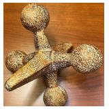 Decorative Wooden Measuring Block Set and Metal Jack Figurine