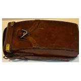 Vintage Leather Document Satchel with Buckle Strap
