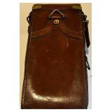 Vintage Leather Document Satchel with Buckle Strap