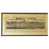 Framed Vintage London Skyline Engraving Print