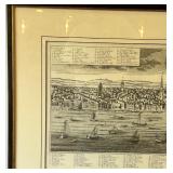 Framed Vintage London Skyline Engraving Print