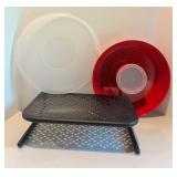 Â Adjustable Laptop Stand and Veggie & Dip tray with lids