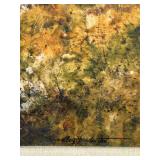 Framed Watercolor Print by Artist Bradleigh, Rural Landscape with Boat