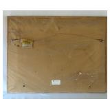 Framed Watercolor Print by Artist Bradleigh, Rural Landscape with Boat