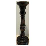 Set of 2 Wooden Candle Holders with Rich Finish