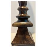 Set of 2 Wooden Candle Holders with Rich Finish