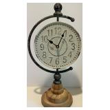 Rustic Vintage-Style Table Clock with Weathered Finish