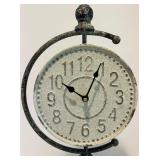 Rustic Vintage-Style Table Clock with Weathered Finish