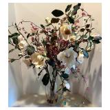 Artificial Floral Arrangement in Glass Vase