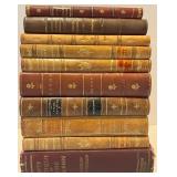 Collection of 10 Antique and Vintage Leather-Bound Books