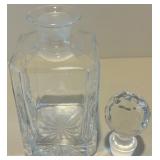 Crystal Whiskey Decanter with Stopper and 3 Matching Tumblers