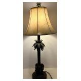 Hear, Speak and See no Evil Monkeys Palm Tree Table Lamp