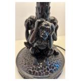 Hear, Speak and See no Evil Monkeys Palm Tree Table Lamp