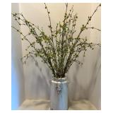 Decorative Ceramic Vase with Faux Yellow Flower Arrangement