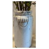 Decorative Ceramic Vase with Faux Yellow Flower Arrangement