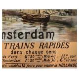 Reproduction Antique 1895 Holland Exposition Travel Poster in Ornate Frame