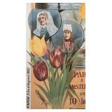 Reproduction Antique 1895 Holland Exposition Travel Poster in Ornate Frame