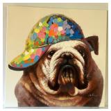 Bulldog with Colorful Cap Canvas PrintÂ 