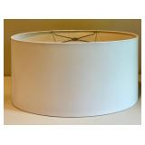 Glass Table Lamp with Colorful Patterned Glass Base and White Shade