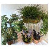 Collection of 5 Artificial Potted Plants for Home Decor