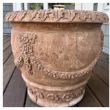 Decorative Terracotta Planter with Floral Motif