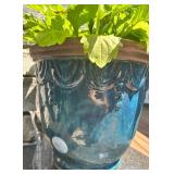 Decorative Frost Resistant Blue Ceramic Planter