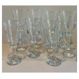 Set of 8 Clear Glass Wine Goblets