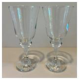 Set of 8 Clear Glass Wine Goblets
