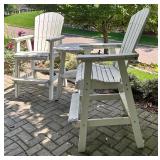 Set of 2 Malibu Outdoor Living Bar Chairs with Side Table