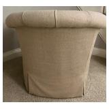 Tufted Swivel Barrel Chair with Striped Cushion - Damaged
