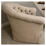 Tufted Swivel Barrel Chair with Striped Cushion - Damaged