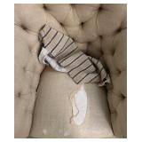 Tufted Swivel Barrel Chair with Striped Cushion - Damaged