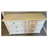 White Dresser with Green Glass Knobs by Stanley Furniture
