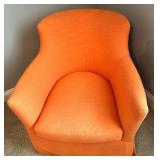 Orange Upholstered Swivel Armchair by LEE Industries