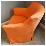 Orange Upholstered Swivel Armchair by LEE Industries