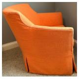 Orange Upholstered Swivel Armchair by LEE Industries