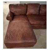 Leathercraft Extra Large Brown Leather Sectional Sofa with Chaise