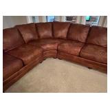 Leathercraft Extra Large Brown Leather Sectional Sofa with Chaise