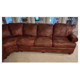 Leathercraft Extra Large Brown Leather Sectional Sofa with Chaise
