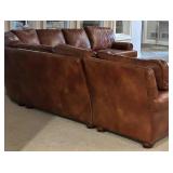 Leathercraft Extra Large Brown Leather Sectional Sofa with Chaise