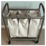 Seville Classics 3-Bag Laundry Sorter Hamper with Wheels