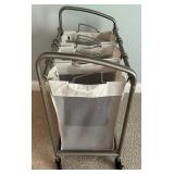 Seville Classics 3-Bag Laundry Sorter Hamper with Wheels