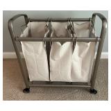 Seville Classics 3-Bag Laundry Sorter Hamper with Wheels