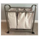 Seville Classics 3-Bag Laundry Sorter Hamper with Wheels