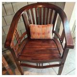 Pair of Wooden Armchairs with Cushions