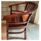 Pair of Wooden Armchairs with Cushions