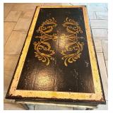 Antique Hand-Painted Coffee Table with Ornate Design