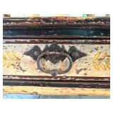 Antique Hand-Painted Coffee Table with Ornate Design