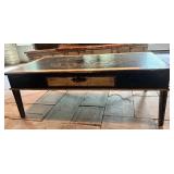 Antique Hand-Painted Coffee Table with Ornate Design